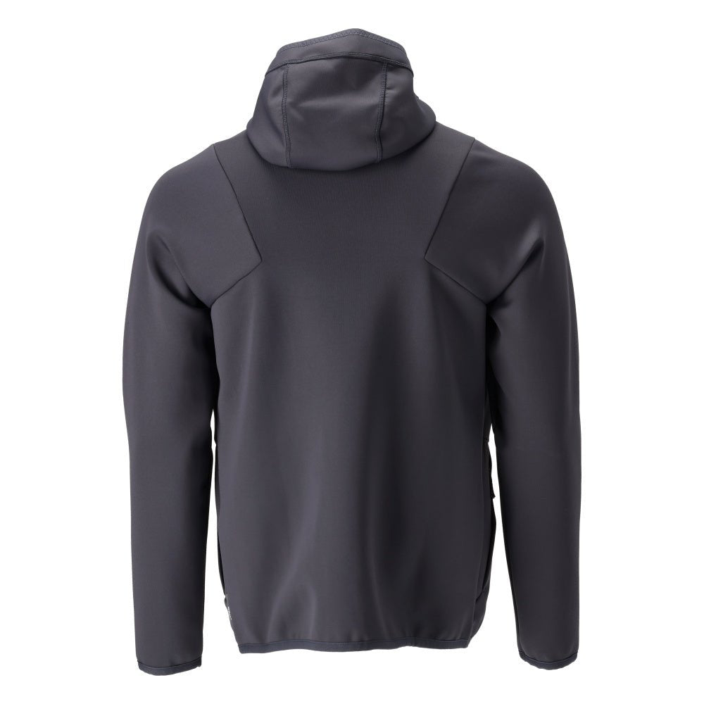Fleece trui, capuchon, microfleece jack met ritssluiting, zwart-blauw