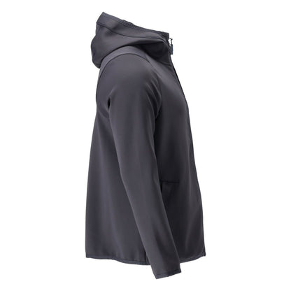Fleece trui, capuchon, microfleece jack met ritssluiting, zwart-blauw