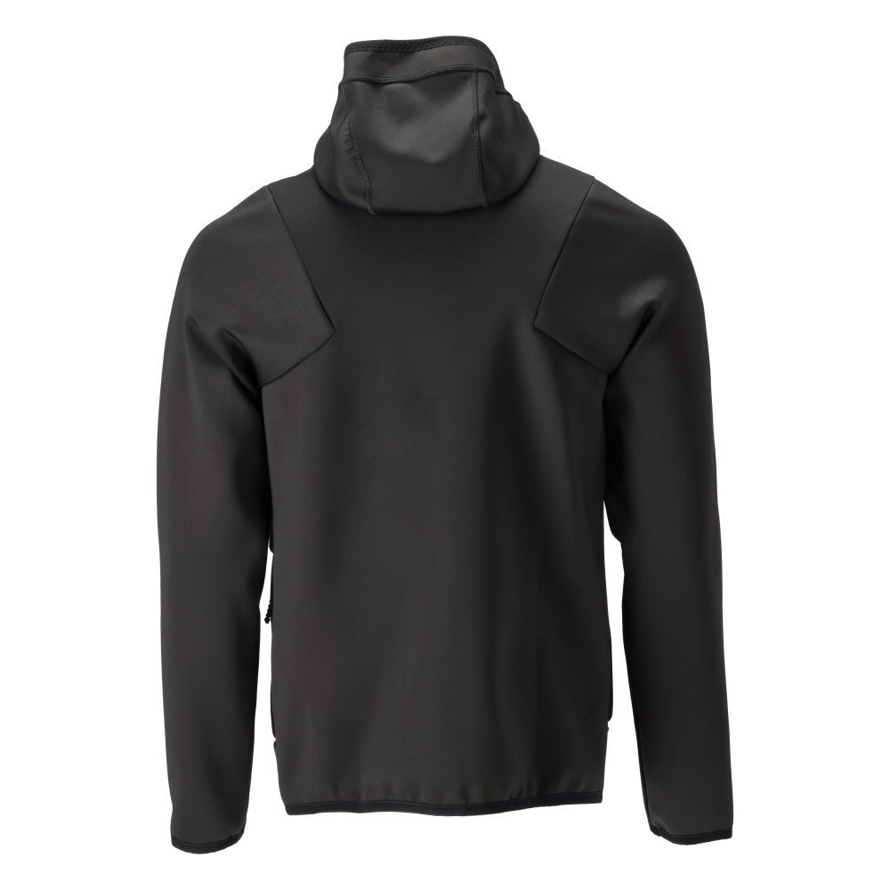 Fleece trui, capuchon, microfleece jack met ritssluiting, zwart