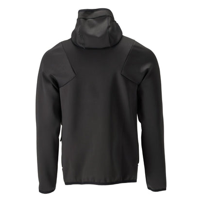 Fleece trui, capuchon, microfleece jack met ritssluiting, zwart