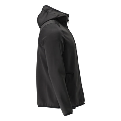 Fleece trui, capuchon, microfleece jack met ritssluiting, zwart