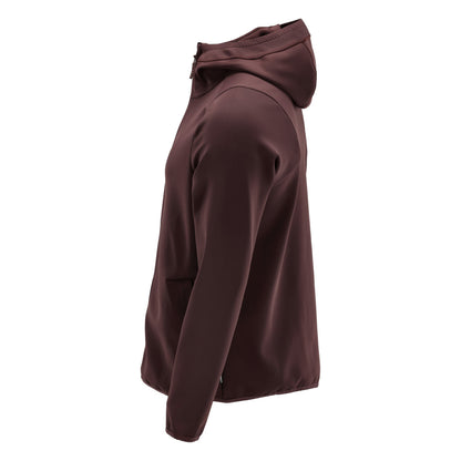 Fleece trui, capuchon, microfleece jack met rits, bordeaux