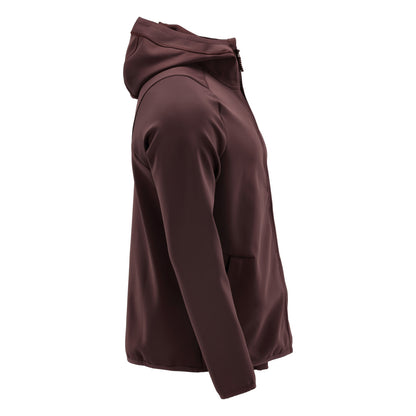 Fleece trui, capuchon, microfleece jack met rits, bordeaux