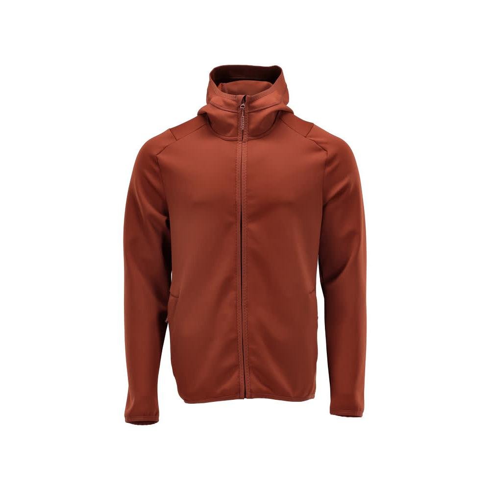 Fleece trui, capuchon, microfleece jack met ritssluiting, herfstrood