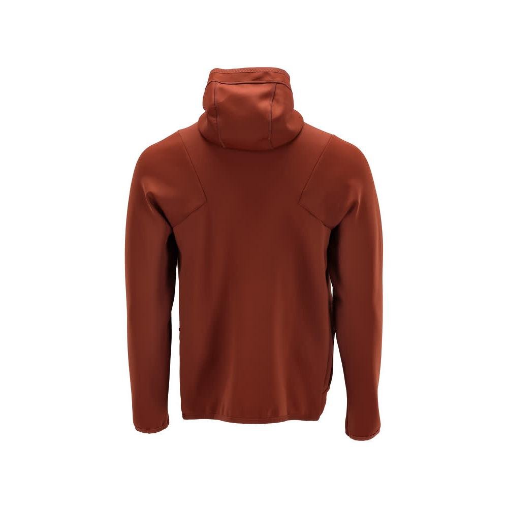 Fleece trui, capuchon, microfleece jack met ritssluiting, herfstrood