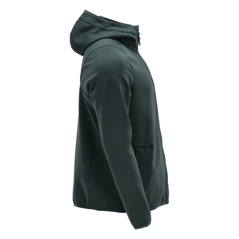 Fleece trui, capuchon, microfleece jack met ritssluiting, bosgroen
