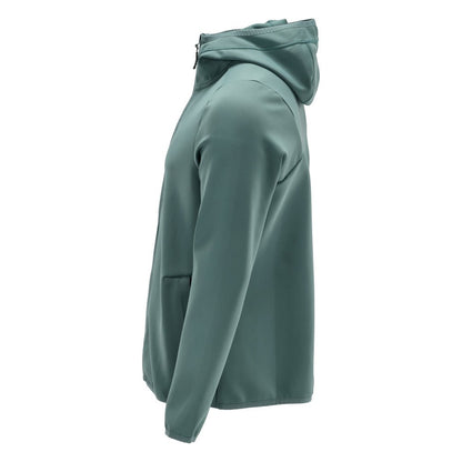 Fleece trui, capuchon, microfleece jack met ritssluiting, licht bosgroen