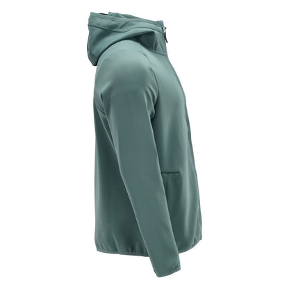 Fleece trui, capuchon, microfleece jack met ritssluiting, licht bosgroen