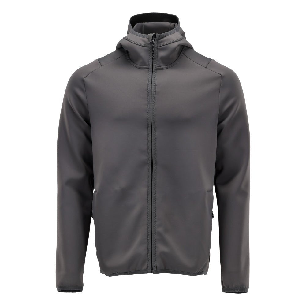Fleece trui, capuchon, microfleece jack met ritssluiting, antracietgrijs