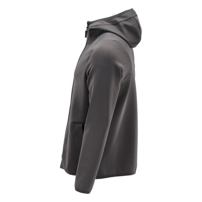 Fleece trui, capuchon, microfleece jack met ritssluiting, antracietgrijs