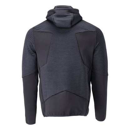 Fleece trui, capuchon, microfleece jack met ritssluiting, zwart-blauw