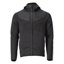 Fleece trui, capuchon, microfleece jack met ritssluiting, zwart