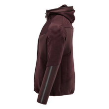 Fleece trui, capuchon, microfleece jack met rits, bordeaux