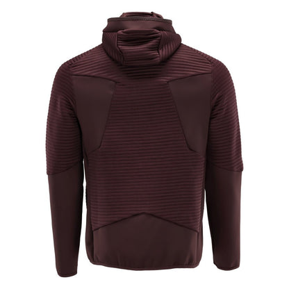 Fleece trui, capuchon, microfleece jack met rits, bordeaux