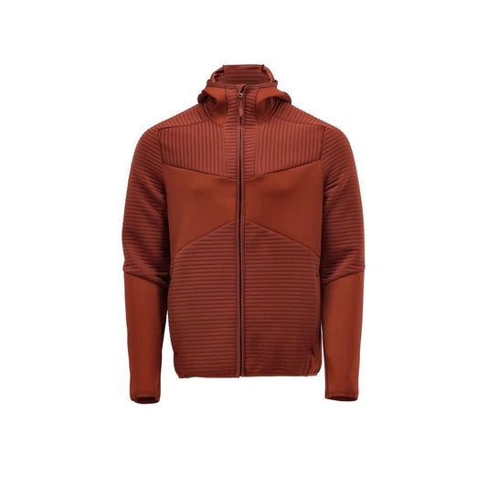 Fleece trui, capuchon, microfleece jack met ritssluiting, herfstrood