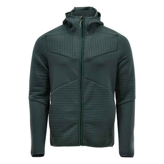 Fleece trui, capuchon, microfleece jack met ritssluiting, bosgroen