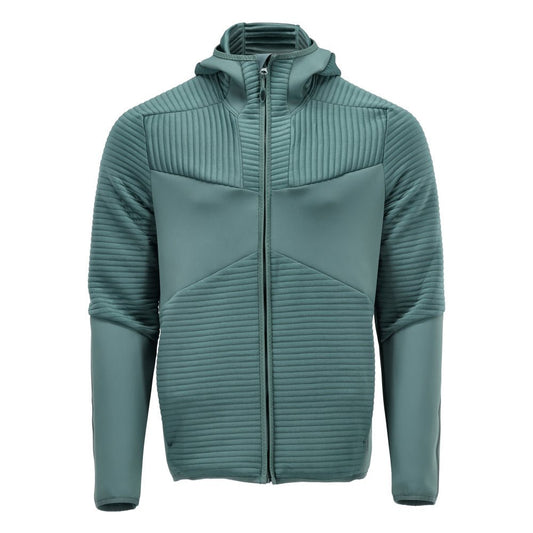 Fleece trui, capuchon, microfleece jack met ritssluiting, licht bosgroen