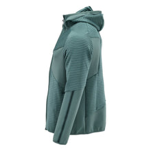 Fleece trui, capuchon, microfleece jack met ritssluiting, licht bosgroen