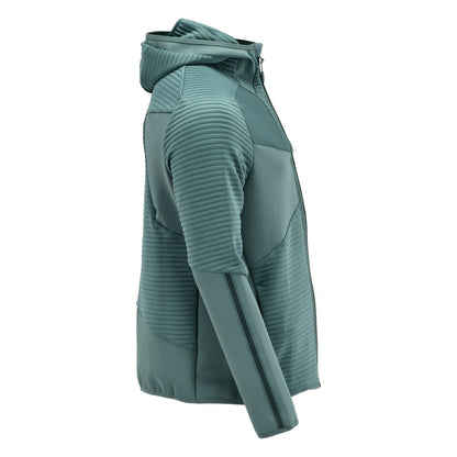 Fleece trui, capuchon, microfleece jack met ritssluiting, licht bosgroen