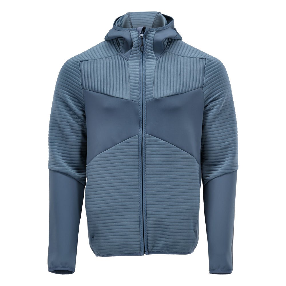 Fleece trui, capuchon, microfleece jack met ritssluiting, steenblauw