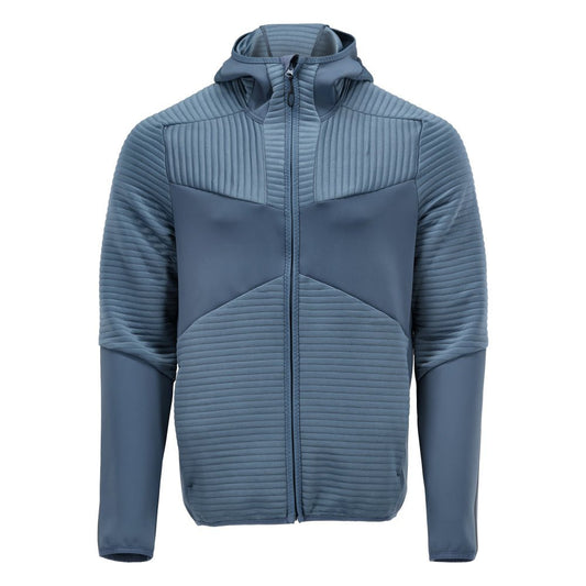 Fleece trui, capuchon, microfleece jack met ritssluiting, steenblauw