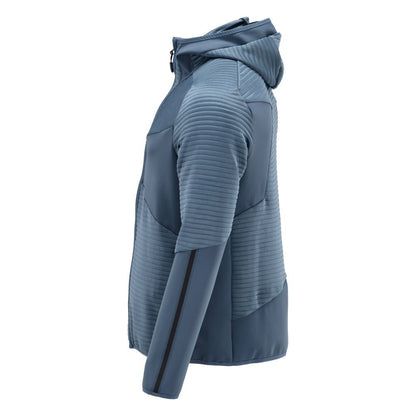 Fleece trui, capuchon, microfleece jack met ritssluiting, steenblauw