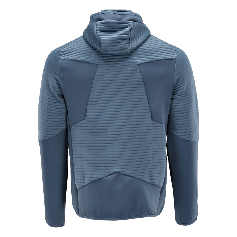 Fleece trui, capuchon, microfleece jack met ritssluiting, steenblauw