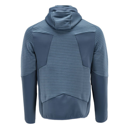 Fleece trui, capuchon, microfleece jack met ritssluiting, steenblauw