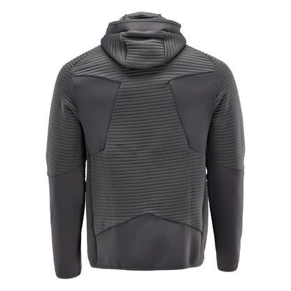 Fleece trui, capuchon, microfleece jack met ritssluiting, antracietgrijs