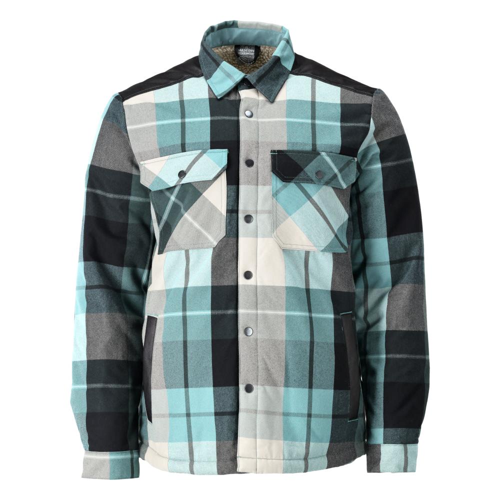 Overhemd, geruit, voering van vezelbont, thermoshirt