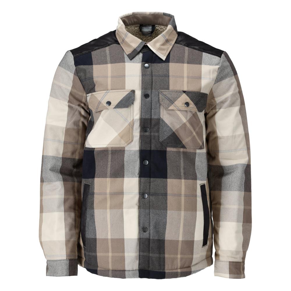 Overhemd, geruit, voering van vezelbont, thermoshirt