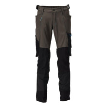 Broek met kniezakken, stretch, lichte broek, donker antraciet/zwart