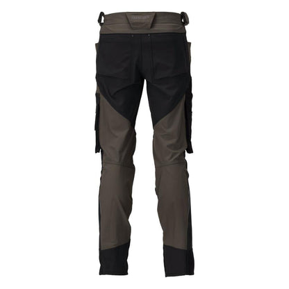 Broek met kniezakken, stretch, lichte broek, donker antraciet/zwart