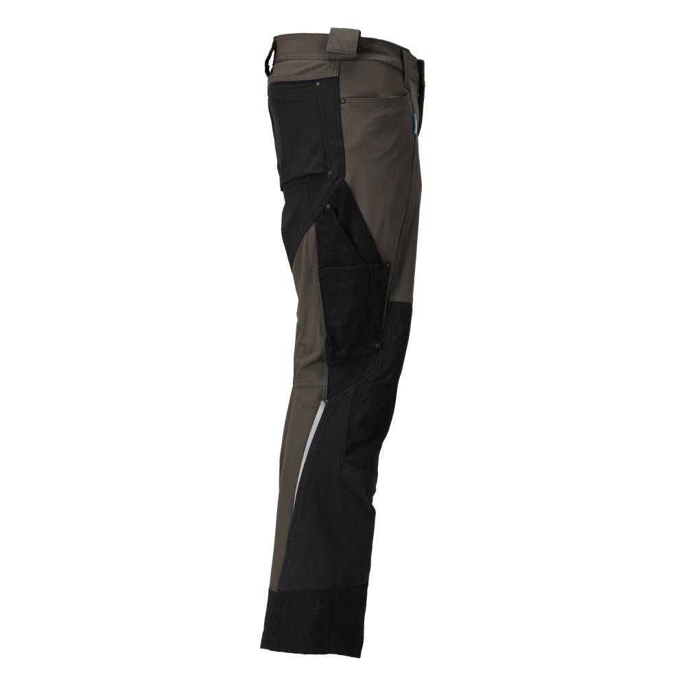 Broek met kniezakken, stretch, lichte broek, donker antraciet/zwart