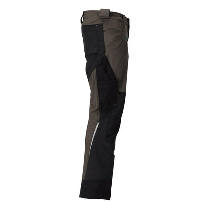 Broek met kniezakken, stretch, lichte broek, donker antraciet/zwart