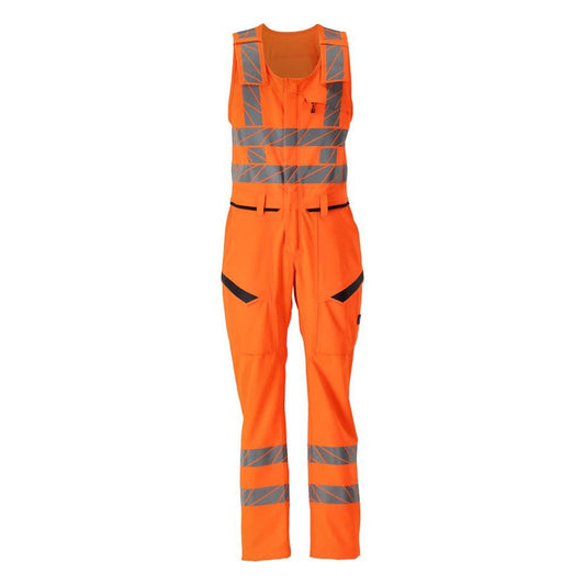 Combibroek met dijbeenzakken, stretchcombinatiebroek, signalisatie oranje