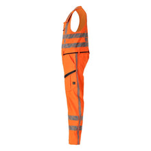 Combibroek met dijbeenzakken, stretchcombinatiebroek, signalisatie oranje
