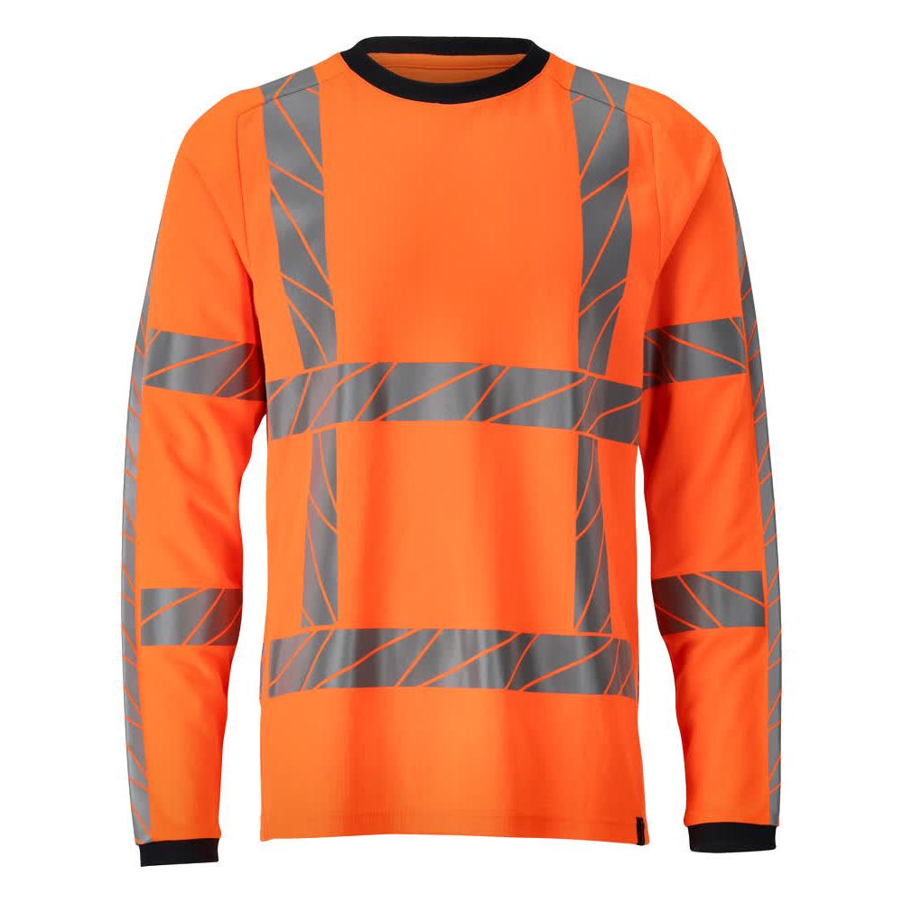 T-shirt, lange mouw, modern fit t-shirt, signalisatie oranje