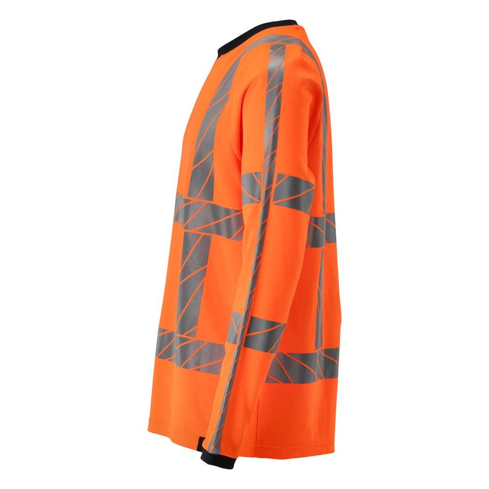 T-shirt, lange mouw, modern fit t-shirt, signalisatie oranje