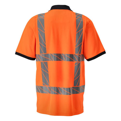 Poloshirt, modern fit poloshirt, fluorescerend oranje