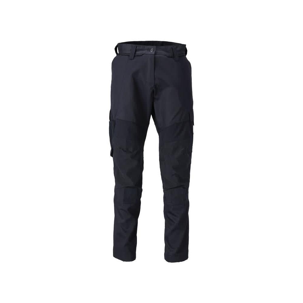 Broek met kniezakken, damesbroek, zwartblauw