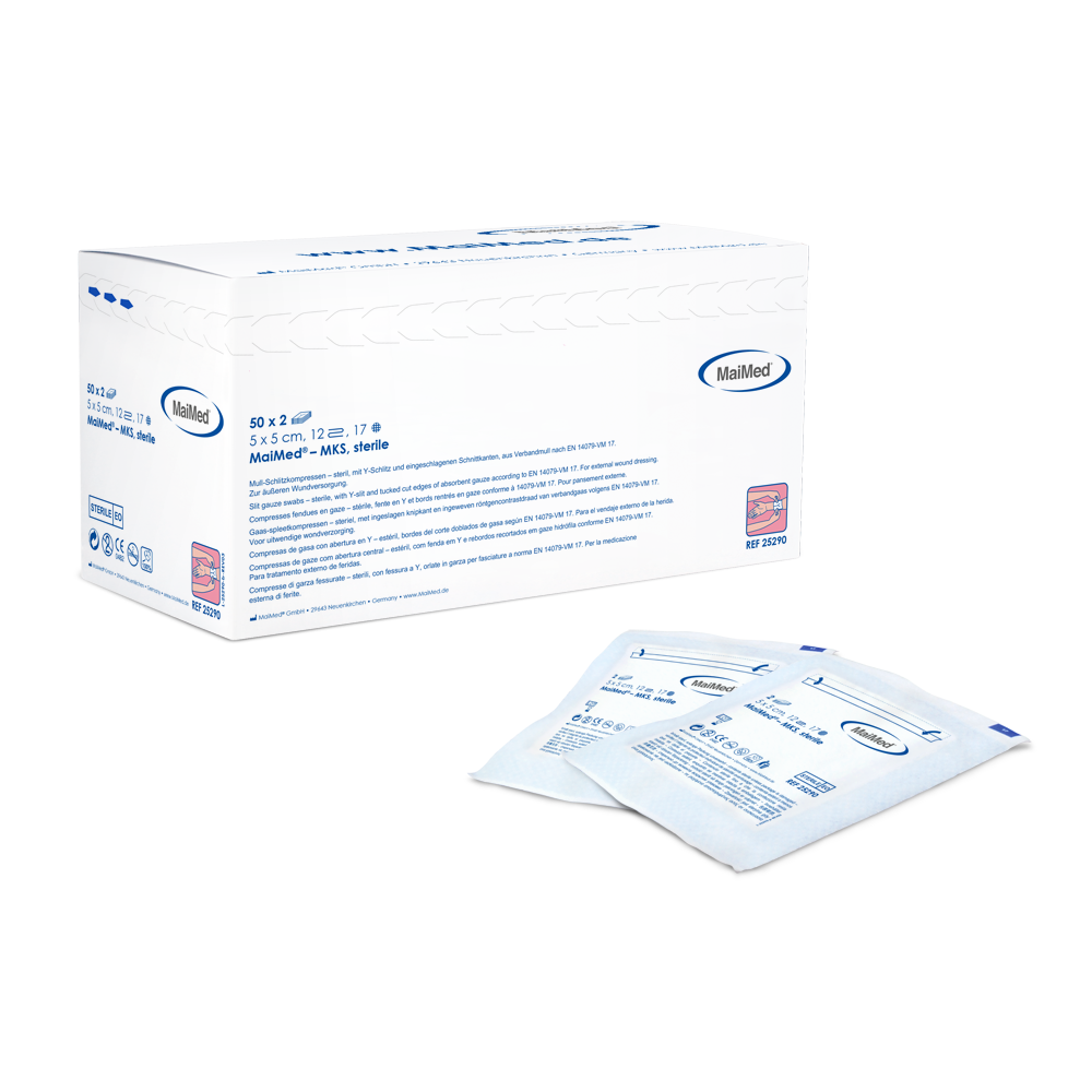 MaiMed-MKS-steriele gaas-spleetkompressen
