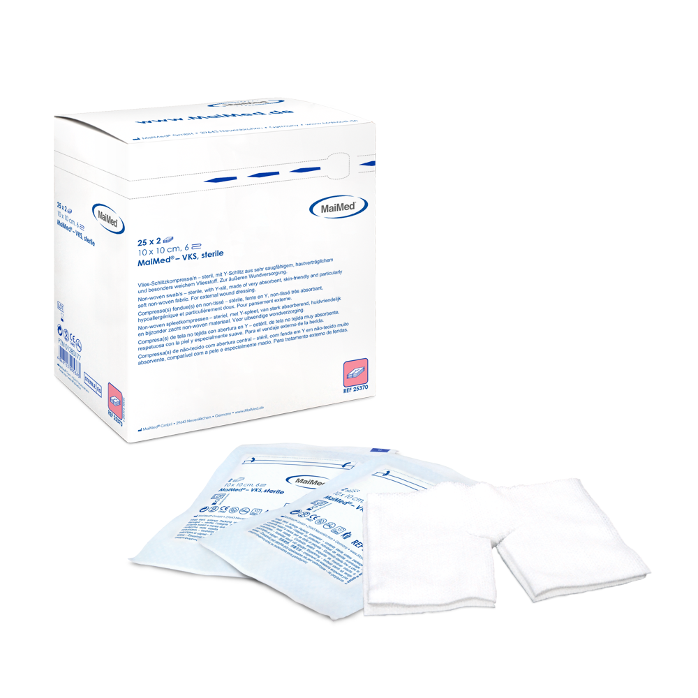 MaiMed-VKS-steriele fleece-spleetkompressen, 25x2 stuks/doos