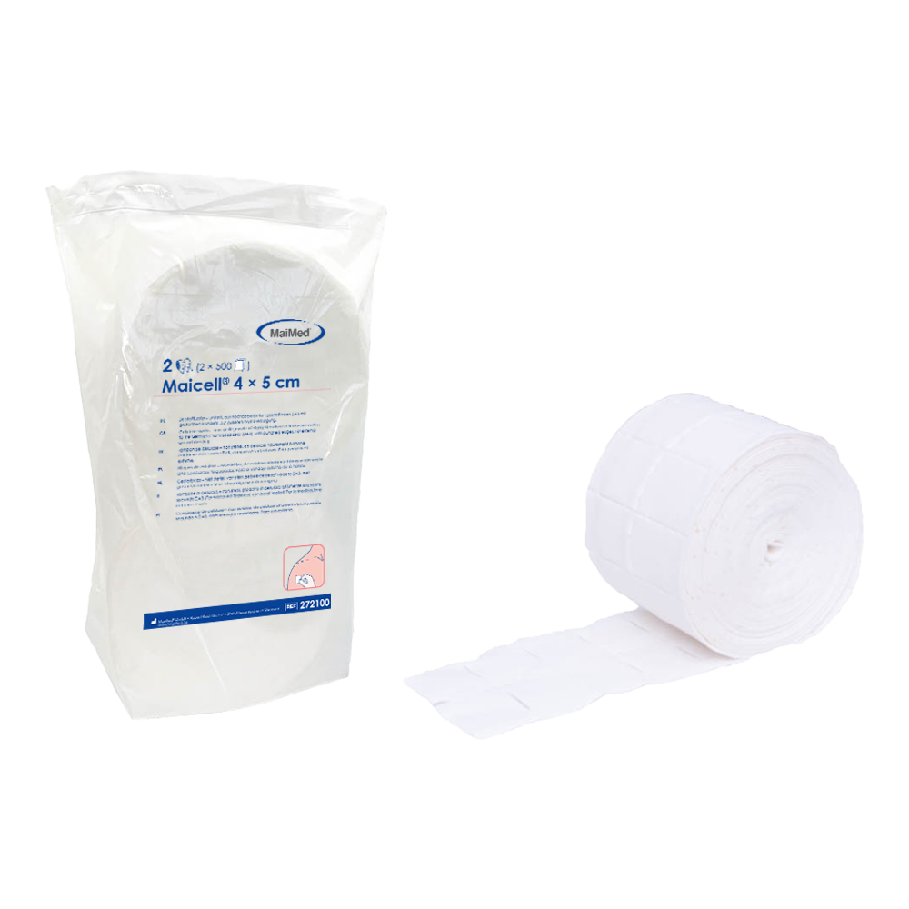 Maicell niet-steriele cellulosewattenstaafjes van 4x5 cm, 2x500 stuks/pak. | Pak (1000 stuks)