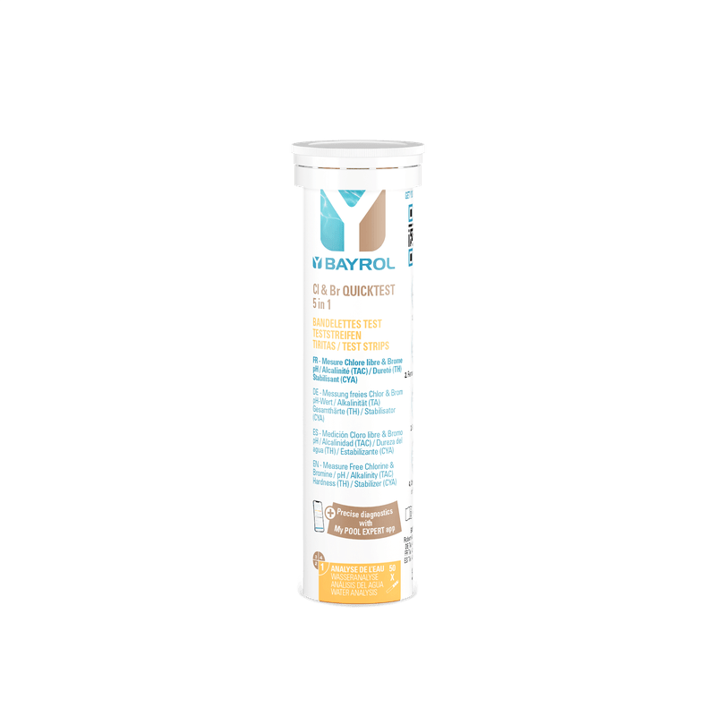 BAYROL BY Cl&Br Sneltestteststrips 5 in 1 | Blik (50 reepjes)