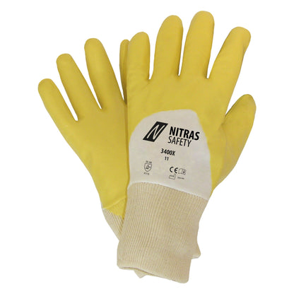 NITRAS nitrilhandschoenen, geel/wit
