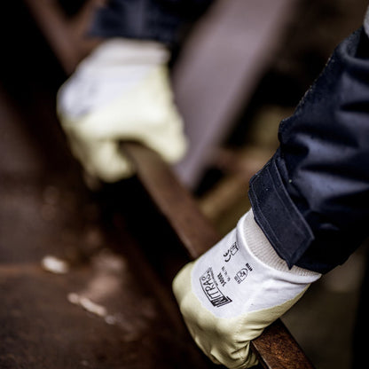 NITRAS nitrilhandschoenen, geel/wit