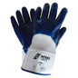 NITRAS nitrilhandschoenen, wit/blauw, EN 388 katoenen jersey | Pakket (12 paar)