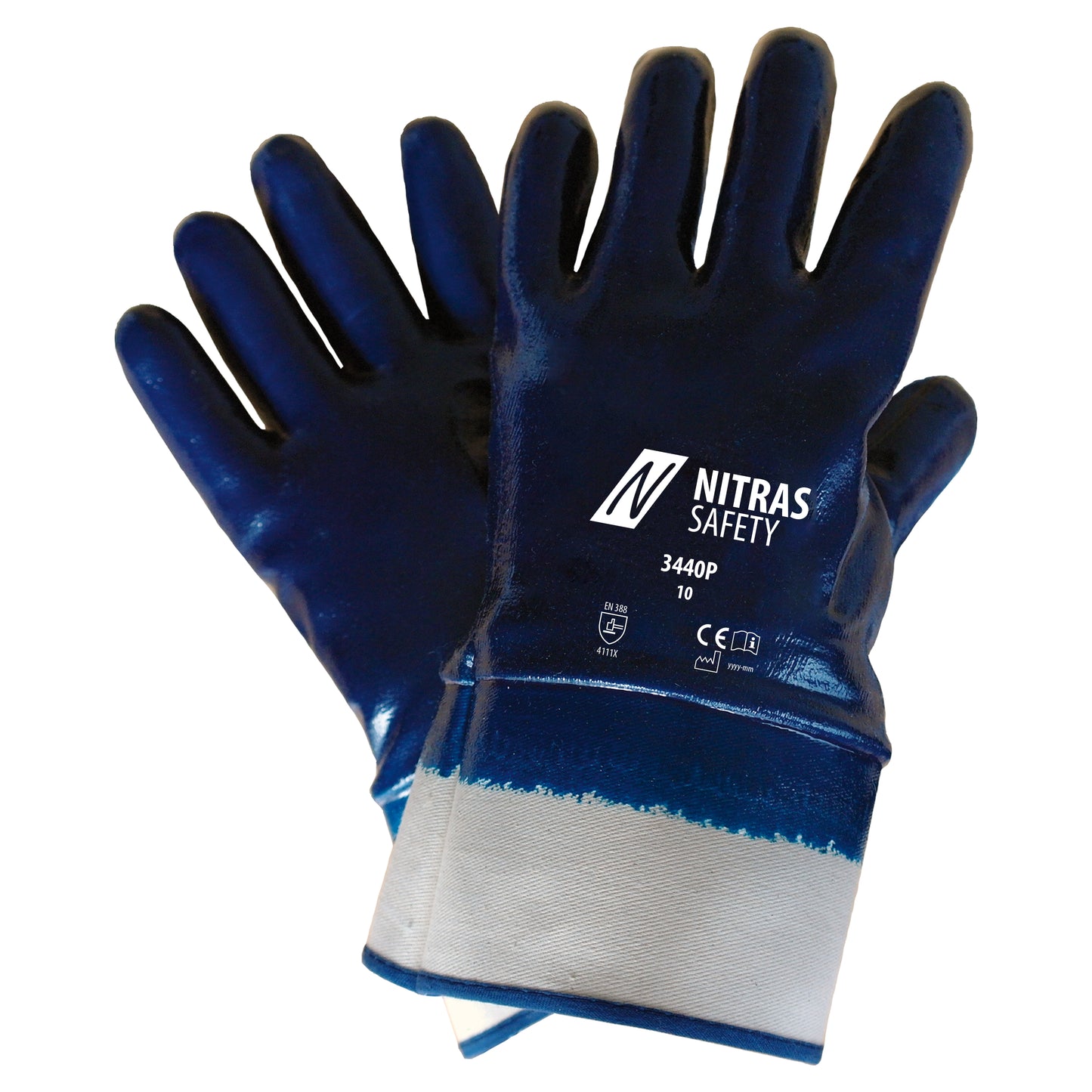 NITRAS nitrilhandschoenen, wit/blauw