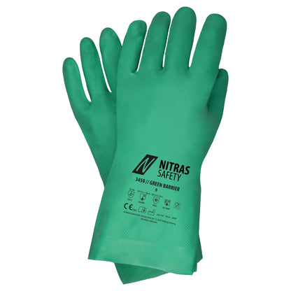 NITRAS GREEN BARRIER, handschoenen voor chemische bescherming, groen